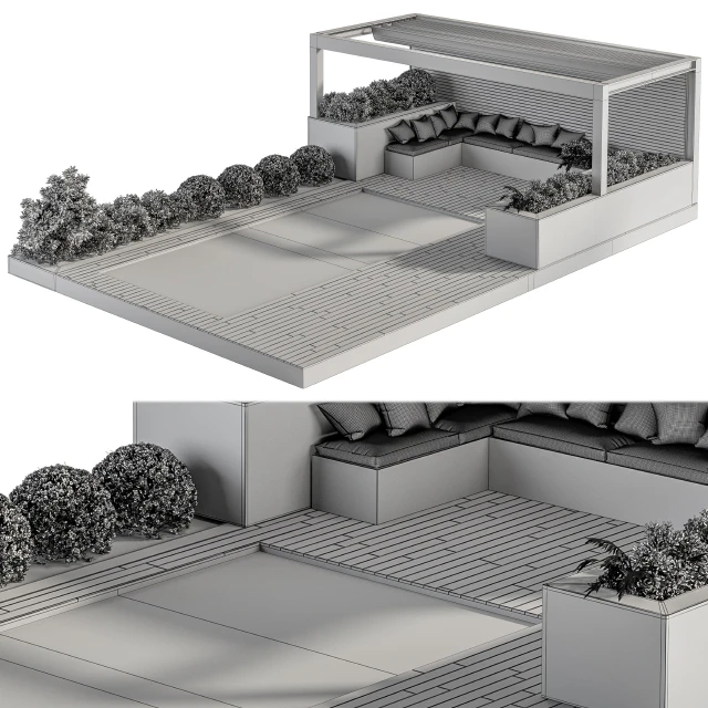 Backyard and Landscape Furniture with Pool 03 — Скачать