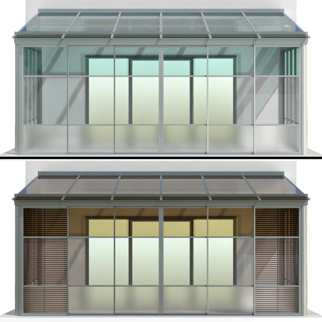 Металлическая застекленная терраса веранда / Metal glazed veranda terrace — Скачать