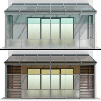 Металлическая застекленная терраса веранда / Metal glazed veranda terrace — Вид 5