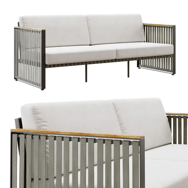 Outdoor garden wicker woven sofa Skyline design Horizon — Descargar