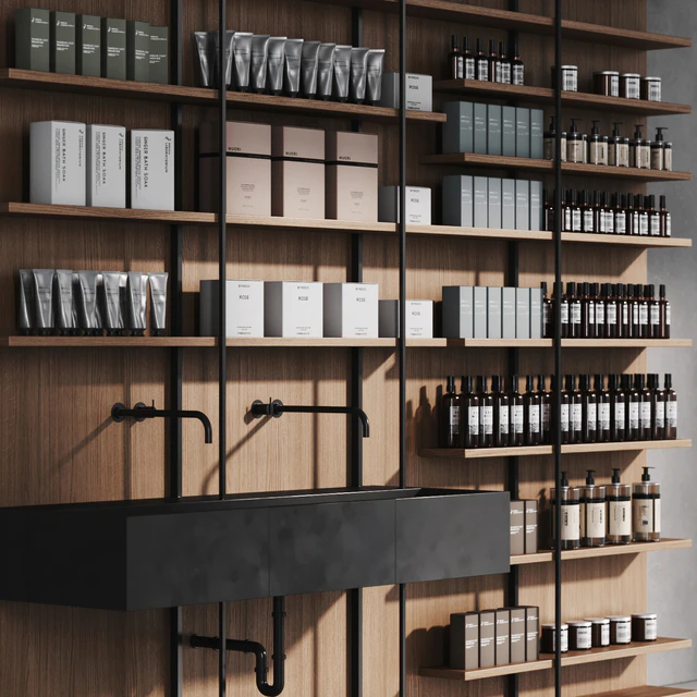 Cosmetic set wooden shelving — Скачать