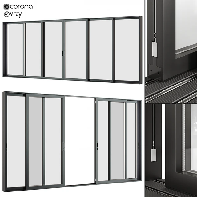 A set of sliding Metal Windows and Doors. — Скачать
