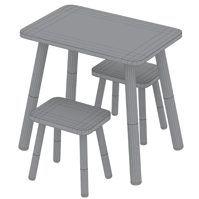 Wooden children's table and chairs by Sklum — Descargar