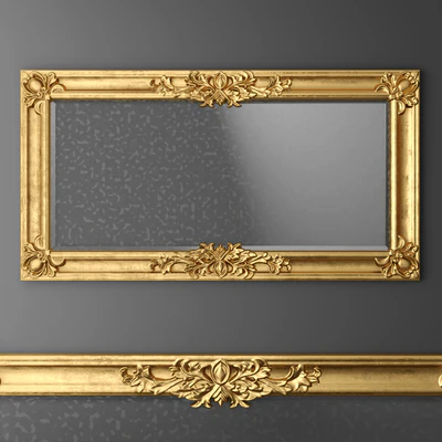 Mirror, baroque, gold, frame, wall decor, luxury, carving, frame — Ver 1
