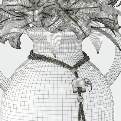Pottery Barn / Braided Black Elephant VaseTassel — Вид 3