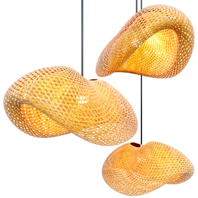 Nordic LED Wood Pendant Lamp Bamboo — Вид 1