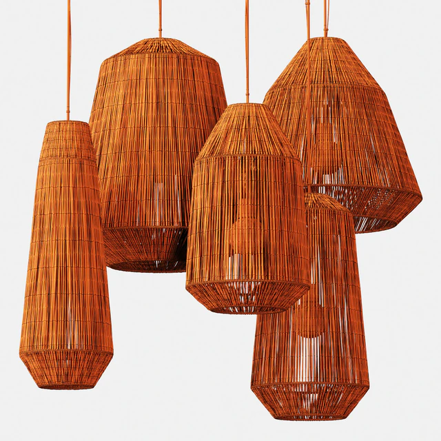 Lamp barrel big rope n2 / Chandelier large barrel made of ropes number 2 — Descargar