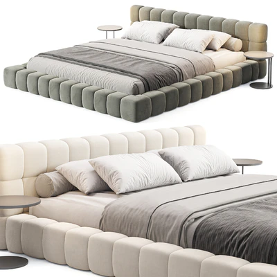Aurora Technical Fabric Contemporary Bed Frame Queen Size — Ver 5
