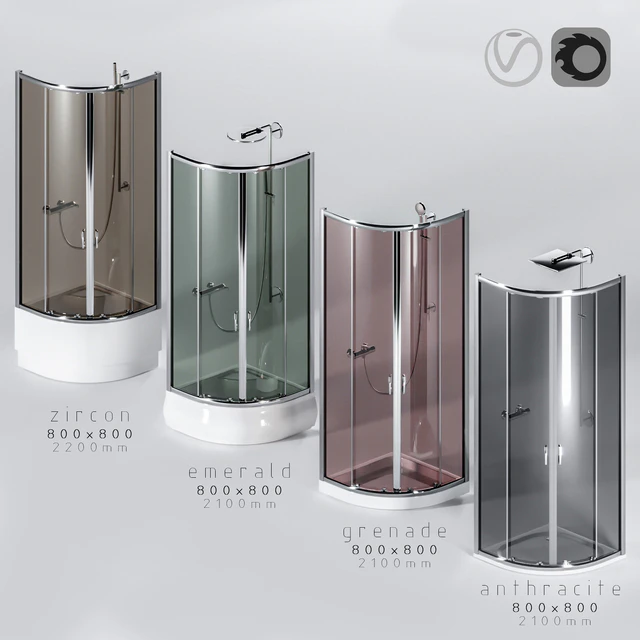 Shower Cabins 4pcs — Скачать