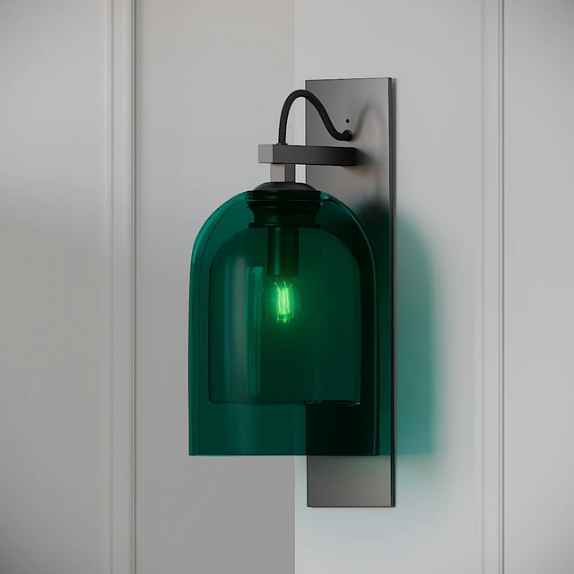 Articolo - Wall Sconce - Black - Brass - Emerald — Descargar