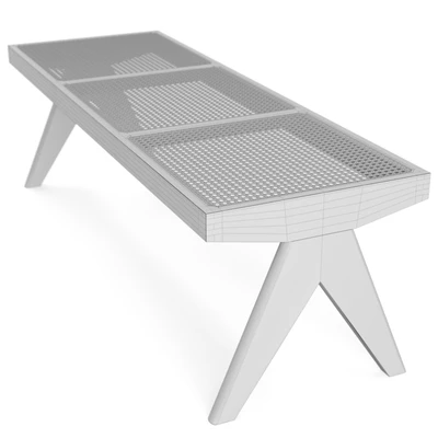 Rattan Bench by Pierre Jeanneret — View 4