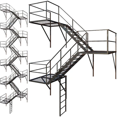 Outdoor Fire Ladder (Low poly) — View 1
