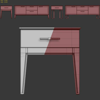 Chest of drawers and bedside table Palmari Dana — Ver 4