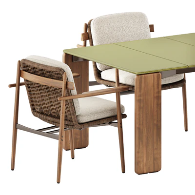 Trio Outdoor Dining chair and Drake Outdoor table by Minotti — Вид 3