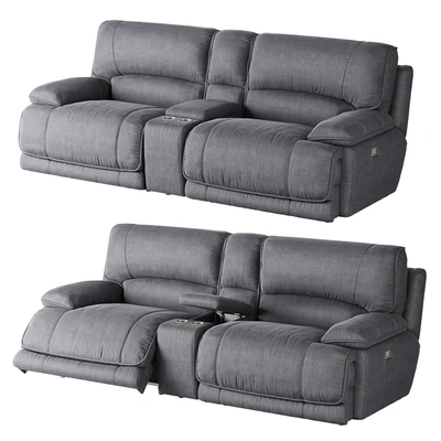 American Signature Furniture Mario 3-Piece Dual Power Reclining Sectional — Ver 1