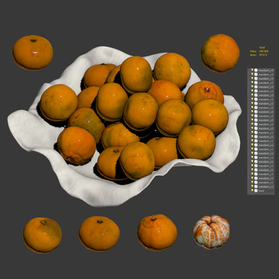 Tangerines in a clay bowl — View 3