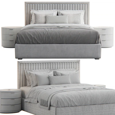 Channel Tufted Headboard Pine Bed — Вид 2