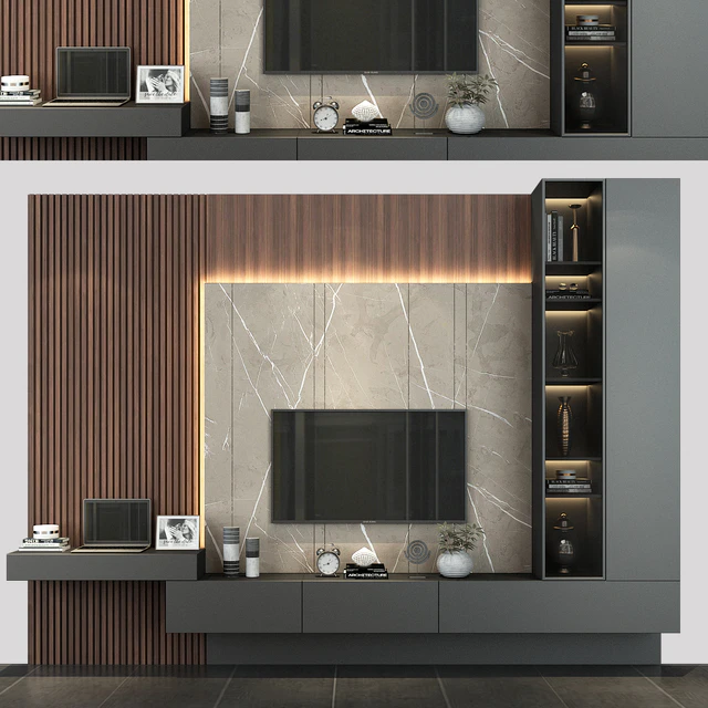 Modern TV Wall set185 — Скачать