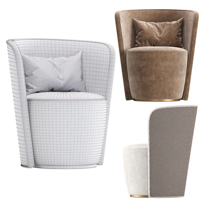 Armchair MANRO Cazarina Interiors Velvet and Leather/Кресло МАНРО — Ver 6
