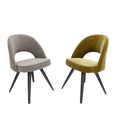 Modrest Gloria Modern Blue Chair With Round Table — Ver 3