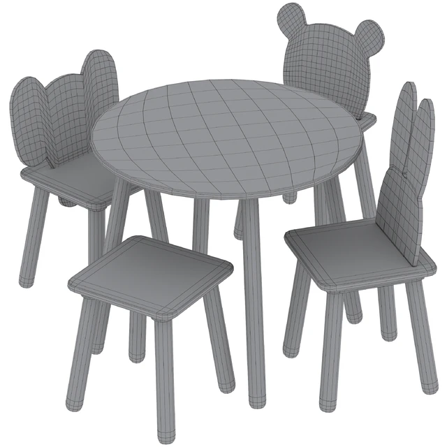 Table and Animal Kids Chair by jabadabado — Скачать