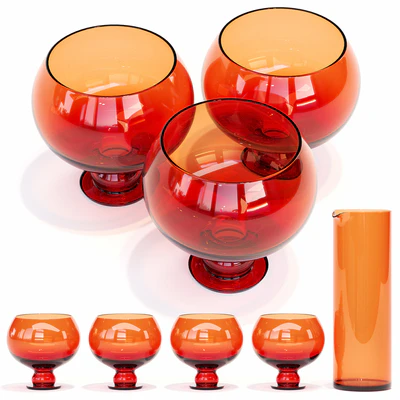 HKliving / Funky Orange Glassware Set — Ver 3