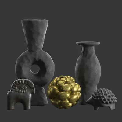 Volcanic Vases and Decorative Objects set — Ver 5