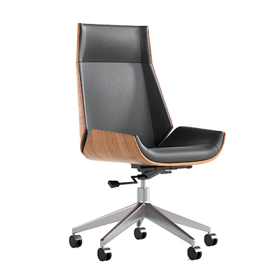 Leather Office Chair Desk Chair with Fixed Base & Adjustable Height HOMARY — Ver 1