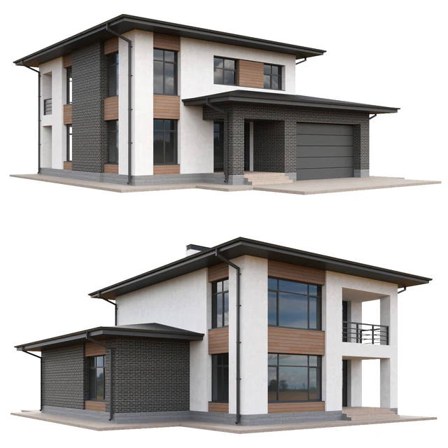 Set of low poly houses 03 — Descargar
