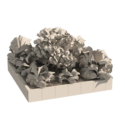 Garden border plant set, low poly — Ver 2