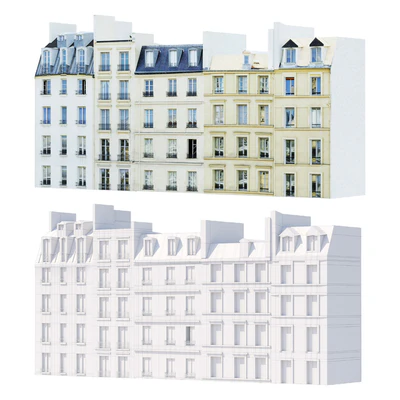 Facade for the background vol.3 Street of five houses — Ver 2