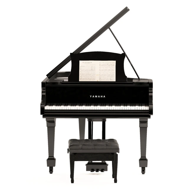 Grand Piano with Stool and Notes — Descargar