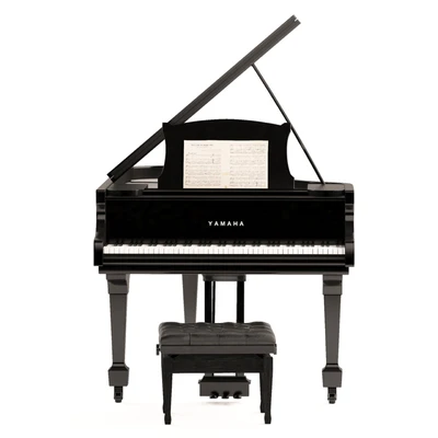 Grand Piano with Stool and Notes — Ver 5
