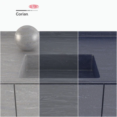 Dupont Corian Kitchen Countertops Blue 2 — Ver 3