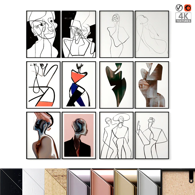 Abstract posters with female silhouettes — Descargar