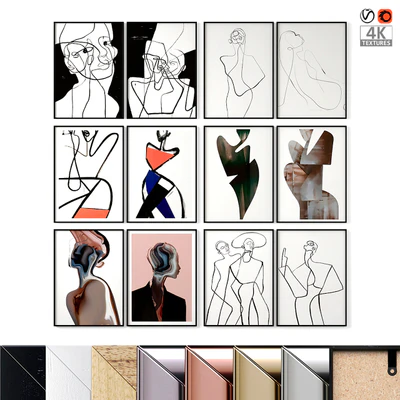 Abstract posters with female silhouettes — Ver 1