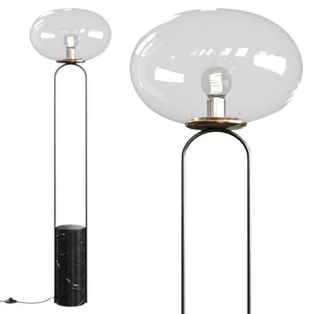 Polo black marble floor lamp by CB2 — Descargar