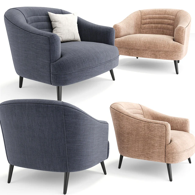 Agnes Velvet Mid-Century Armchair — Скачать