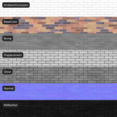 sandfaced running bond brick wall texture multicolored — View 2
