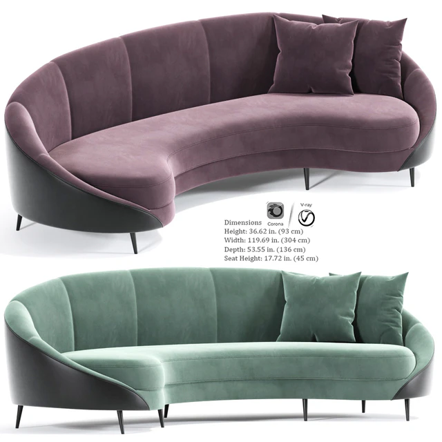 Feet Curved Sofa Beverly — Descargar