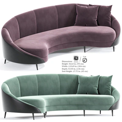 Feet Curved Sofa Beverly — Ver 2