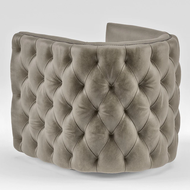 Sawyer Gray Leather Round Swivel Chair — Descargar