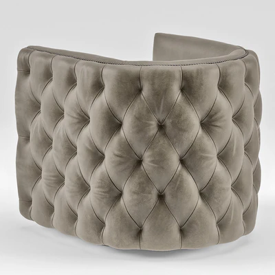 Sawyer Gray Leather Round Swivel Chair — Ver 3