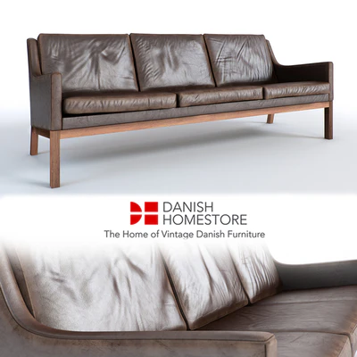 Rare Stylish 1960s Three-Seat Sofa Designed by Kai Lyngfeldt-Larsen — Ver 1