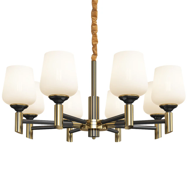 Cup chandelier light fixture traditional white glass pendant lighting — Descargar
