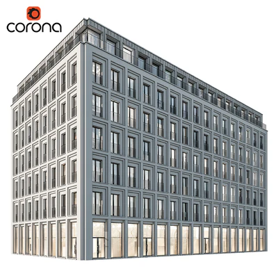 Modern residential building 07 | night + interiors — Ver 2