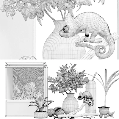 Decorative set, chameleon — Ver 2