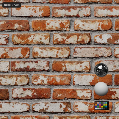whitewashed reclaimed running bond brick wall texture — View 3