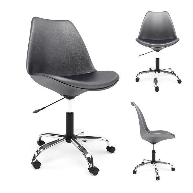 Офисный стул Black Armless Swivel Office Desk Chair with Cushion Seat — Скачать