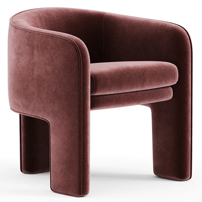 Milo Baughman Armchair velvet — Ver 1